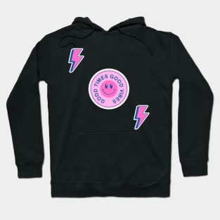 good vibes pink and blue lightning bolt set Hoodie